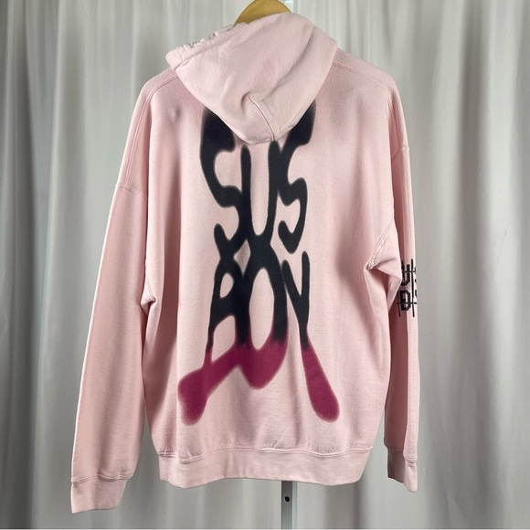 Lil Peep x Sus Boy XL Soft Pink Graphic Pullover Demon Hellboy Hoodie Rap Hiphop - Picture 2 of 8